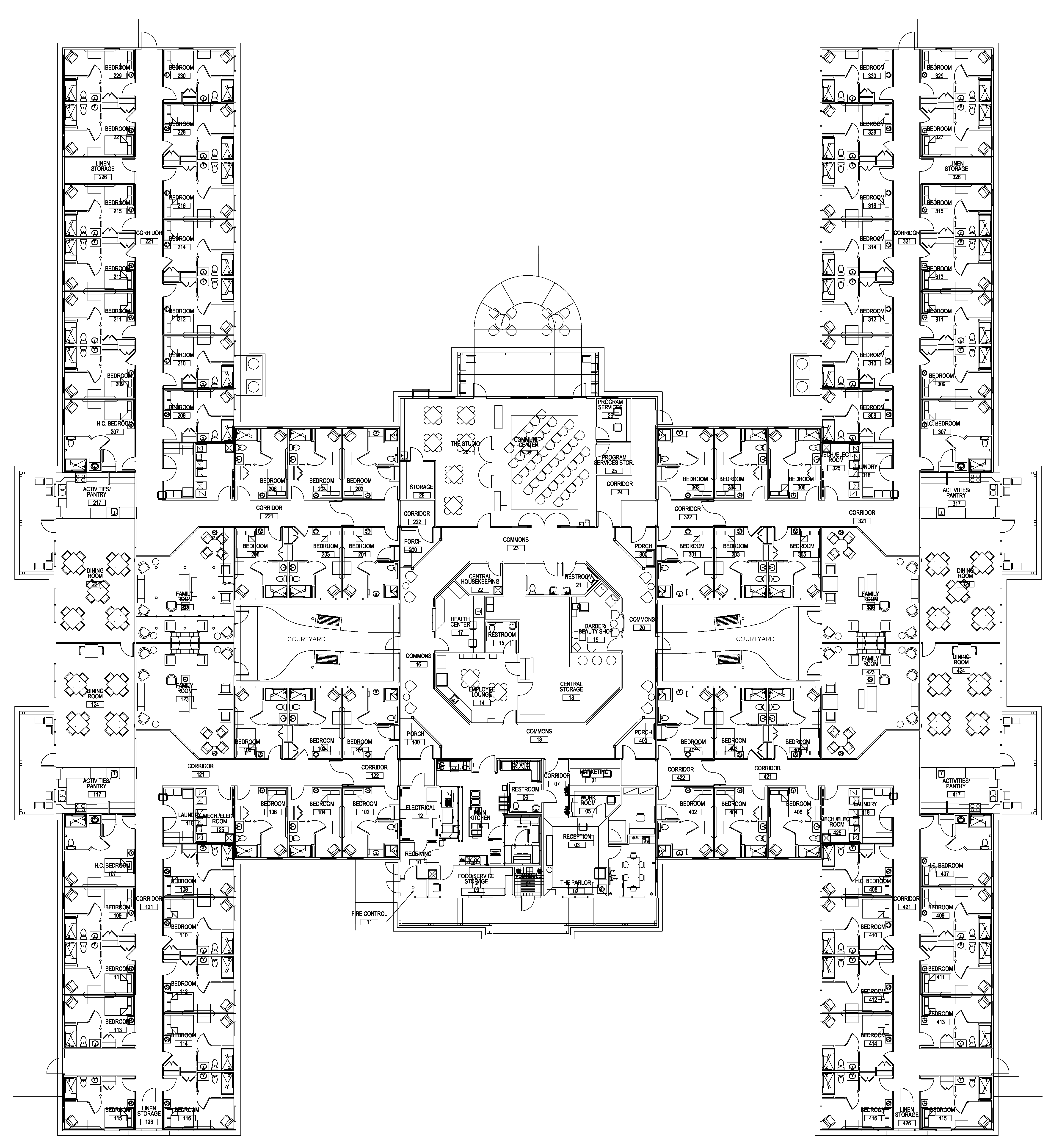 A blueprint of the floorplan